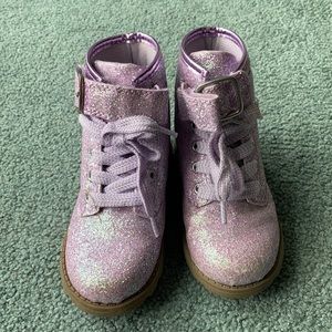Purple glitter boots